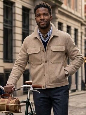 Abercrombie & Fitch wool blend cropped trucker jacket Men’s Size XXL.